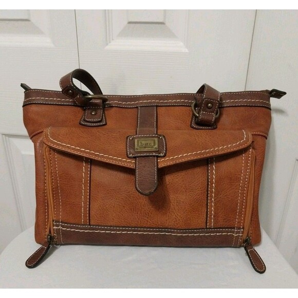 BOC Born Concept Handbag Purse Large Attached Wallet Brown Faux Leather EUC - Picture 4 of 9